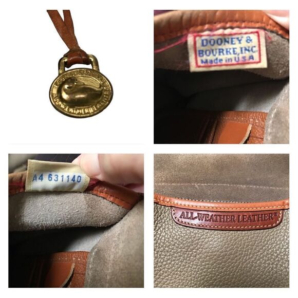 Dooney & Bourke Vintage Essex saddlebag taupe & cognac AWL pebble crossbody bag - Picture 14 of 15